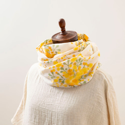 伊勢木綿の手描き染めストール / ミモザ・黄 ストール 染め屋 ひよこ