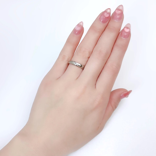 贅沢ウェーブラインのペアリング＊* 可憐ピンクゴールド 指輪