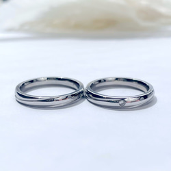 『ウェーブラインが美しいマリッジ』ペアリング  婚約指輪 名入れ 刻印  結婚指輪 マリッジリング ステンレス 記念日 2枚目の画像