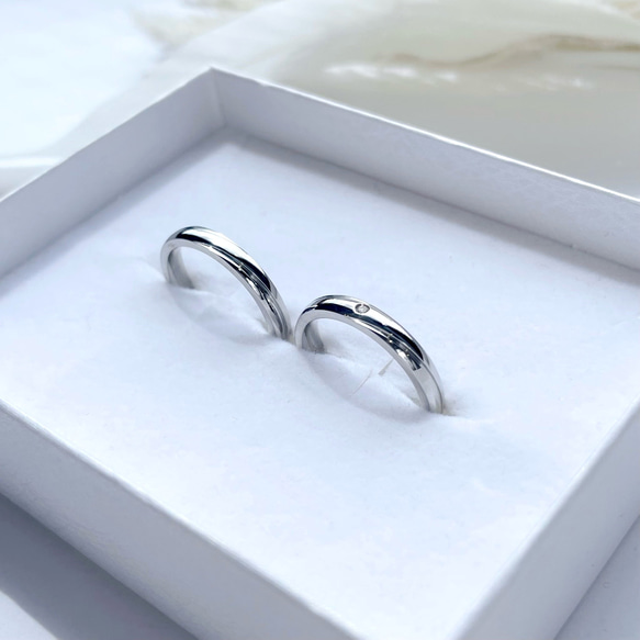 『ウェーブラインが美しいマリッジ』ペアリング  婚約指輪 名入れ 刻印  結婚指輪 マリッジリング ステンレス 記念日 8枚目の画像