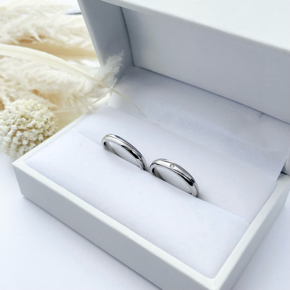 『ウェーブラインが美しいマリッジ』ペアリング  婚約指輪 名入れ 刻印  結婚指輪 マリッジリング ステンレス 記念日 11枚目の画像