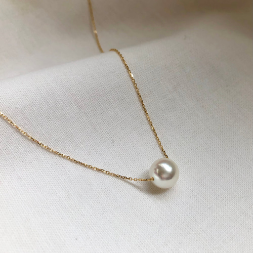 花珠 あこや真珠 スルーネックレス K18 ネックレス・ペンダント