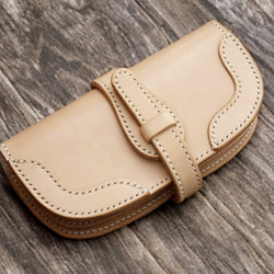 本革アレンジ長財布ベルトタイプ（受注制作）手縫いヌメ革ナチュラル