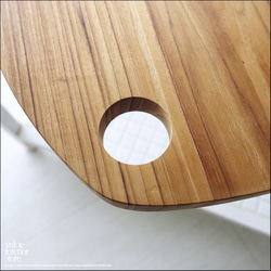 チーク無垢材 カッティングボード楕円 まな板 キッチン用品 一枚板 調理用 調理用品 無垢材まな板 天然オイル仕上 2枚目の画像