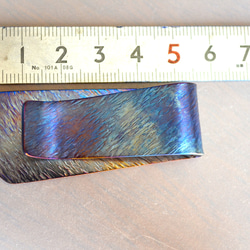 Titanium money clip・純チタンマネークリップ・青木目 6枚目の画像