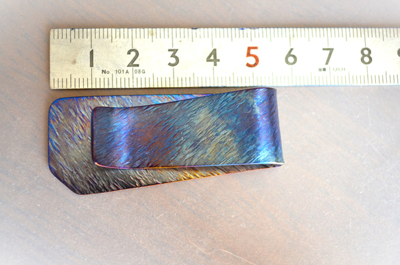 Titanium money clip・純チタンマネークリップ・青木目 6枚目の画像