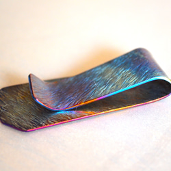 Titanium money clip・純チタンマネークリップ・青木目 3枚目の画像