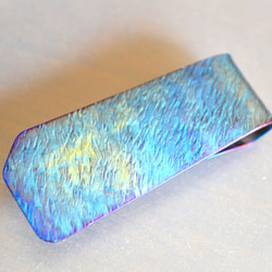 Titanium money clip・純チタンマネークリップ・青木目 5枚目の画像