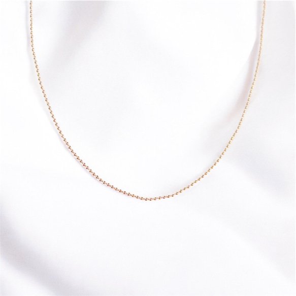 送料無料【14kgf】流星群ネックレス ボールチェーン（40cm）シンプル　華奢　ゴールド　レディース　メンズ 6枚目の画像