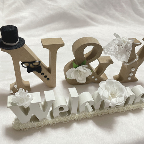 お二人のイニシャルオブジェ】【お得なセット価格】結婚式 玄関