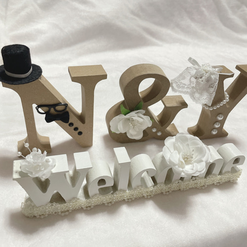 お二人のイニシャルオブジェ】【お得なセット価格】結婚式 玄関