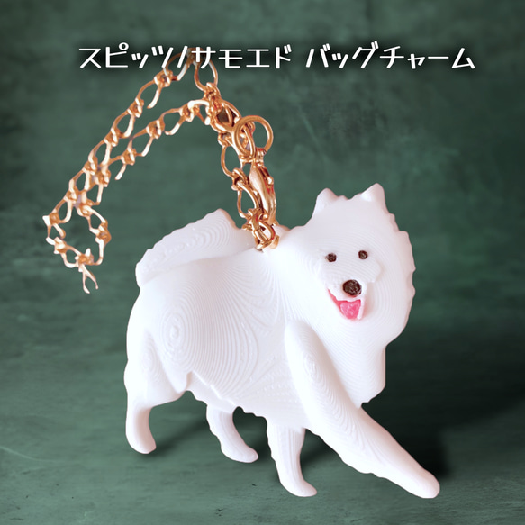 スピッツ/サモエド バッグチャーム バッグチャーム 樹脂雑貨 くらしの