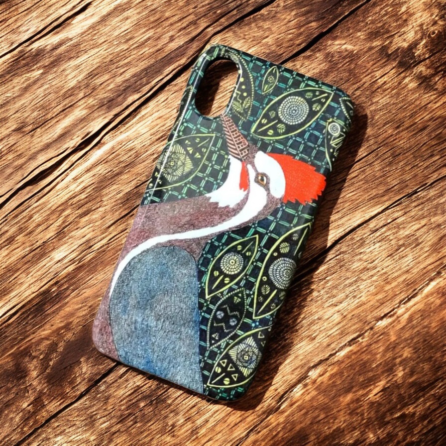 木霊のリズム / カンムリキツツキのiPhoneケース（背面タイプ）