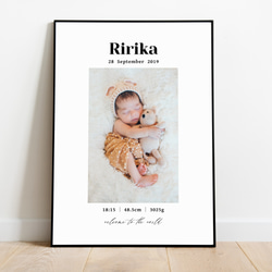 [命名書] ベビーポスター｜ベビー｜ニューボーン｜誕生日 3枚目の画像