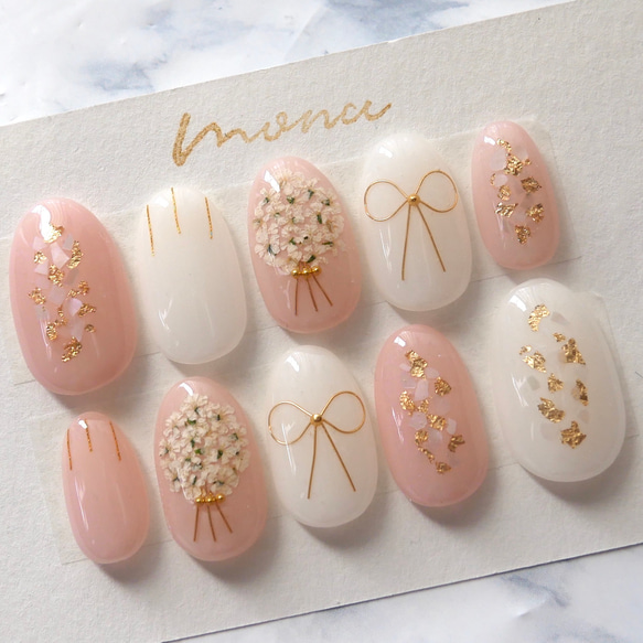 【サイズオーダーNo.127】振袖　ピンク　白　ベージュ　金 ぷっくりフラワー サイズオーダーNo.127】振袖ピンク白ベージュ金 ぷっくりフラワー