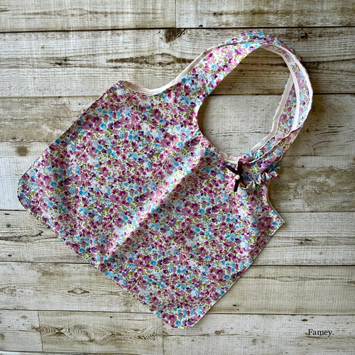 creema限定☆大人かわいい！花柄大きめバッグ(ラベンダー)ナイロン 撥  