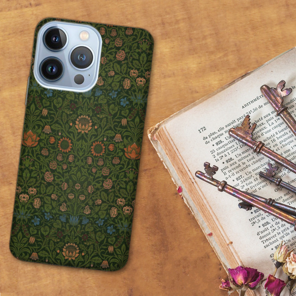 [使用高清影像的最大莫里斯圖案精選] iPhone 手機殼 William Morris Violet 和 Columbine 第1張的照片