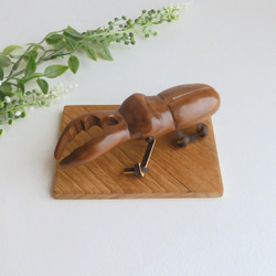 ミヤマクワガタ (★台付き)   Mountain Stag Beetle / wood crafts 5枚目の画像