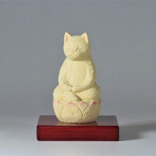 木彫り 座禅猫 猫仏1919 彫刻 仏屋さかい 通販 7901825｜Creema(クリーマ)