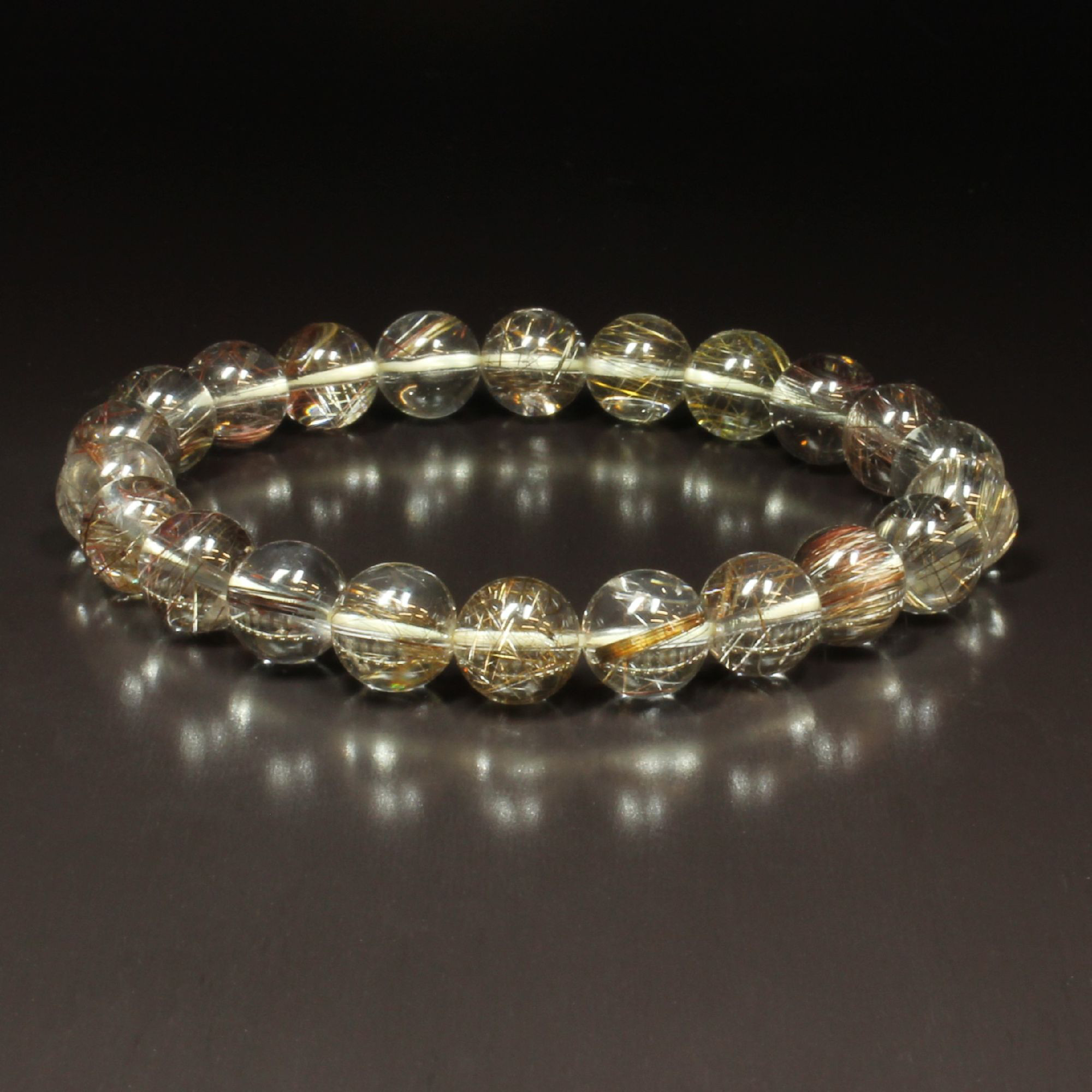 【鋭い銀針が魅力的】一点物 シルバールチルブレスレット １０ミリ ＰＳｉｒ７ ギフトセット 動画あり 水晶のお守り効果