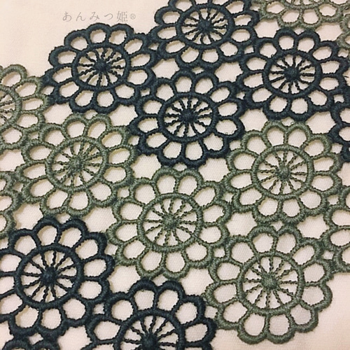 m*　ハンドメイド半幅帯No,48＋黒レース半襟　おまとめ レース 半襟 黒 半衿 フリル 卒業式 袴 伊達襟 着物 和装 成人式