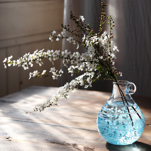 吹きガラス花瓶★金彩蒼 金彩象嵌「光琳」夢鶴首花器 | 宮崎県綾町 | 三越伊勢丹ふるさと納税