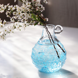 「花色一輪挿し ネモフィラブルー」贈り物 ギフト サファイア スミレ 紫陽花 青空 海 蒼 碧 クリスタルガラス 4枚目の画像