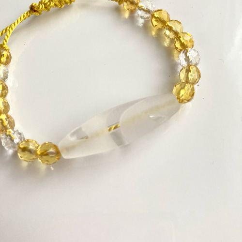 ✨白蛇天珠　ブレスレット✨ 白蛇天珠とシトリンのブレスレット ブレスレット achu's工房