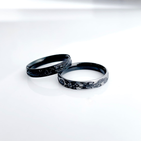 オーダーページ　お守りリング 幸せのお守りリング＊* ハワイアン 2カラー リング ブラック 幸せ 指輪