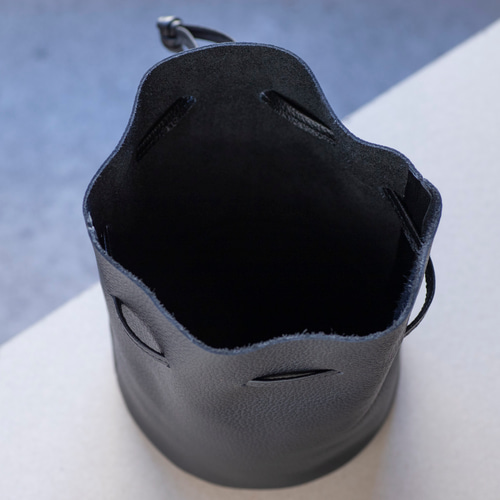 3月末頃のお届け 巾着バッグ レディース メンズ 本革 手提げ 日本製