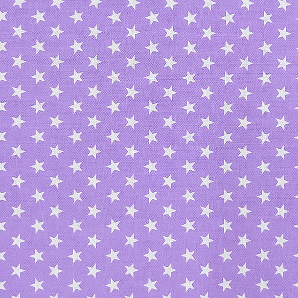 スケア生地 布【50×110cｍ】 星柄 スター 定番 総柄 裏地 入園入学 紫色 ラベンダー 1枚目の画像