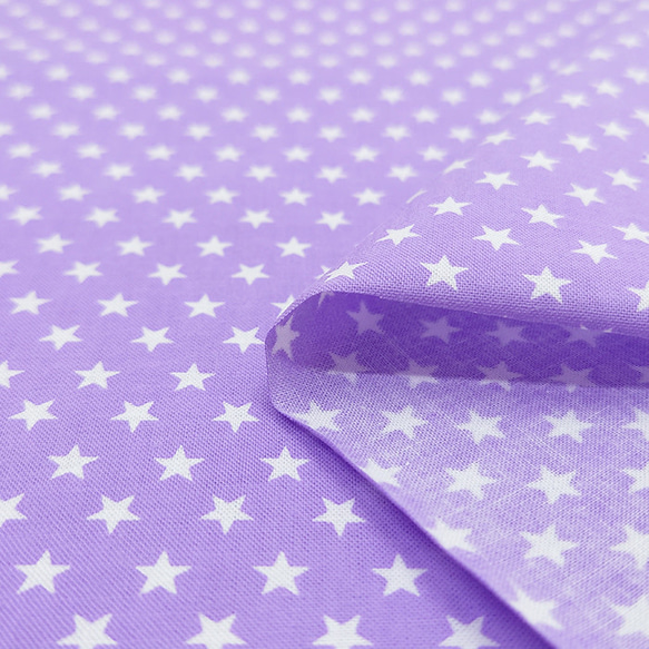 スケア生地 布【50×110cｍ】 星柄 スター 定番 総柄 裏地 入園入学 紫色 ラベンダー 4枚目の画像