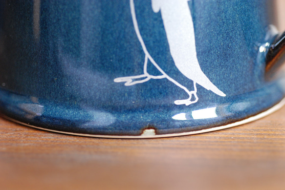 【受注制作】ペンギンポット（紺）茶こし付き 7枚目の画像