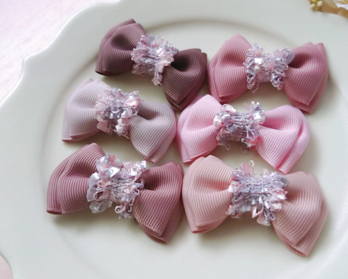 シンプル♡リボン　ヘアゴム♡スエードリボン　ブラウン♡ハンドメイド Cream dot. ラップポニー コードリボン スエード調 ワイヤー