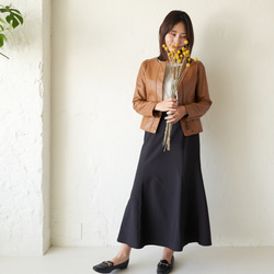 Morinogakko L碼羊羔皮無領夾克外套（駝色） 第8張的照片