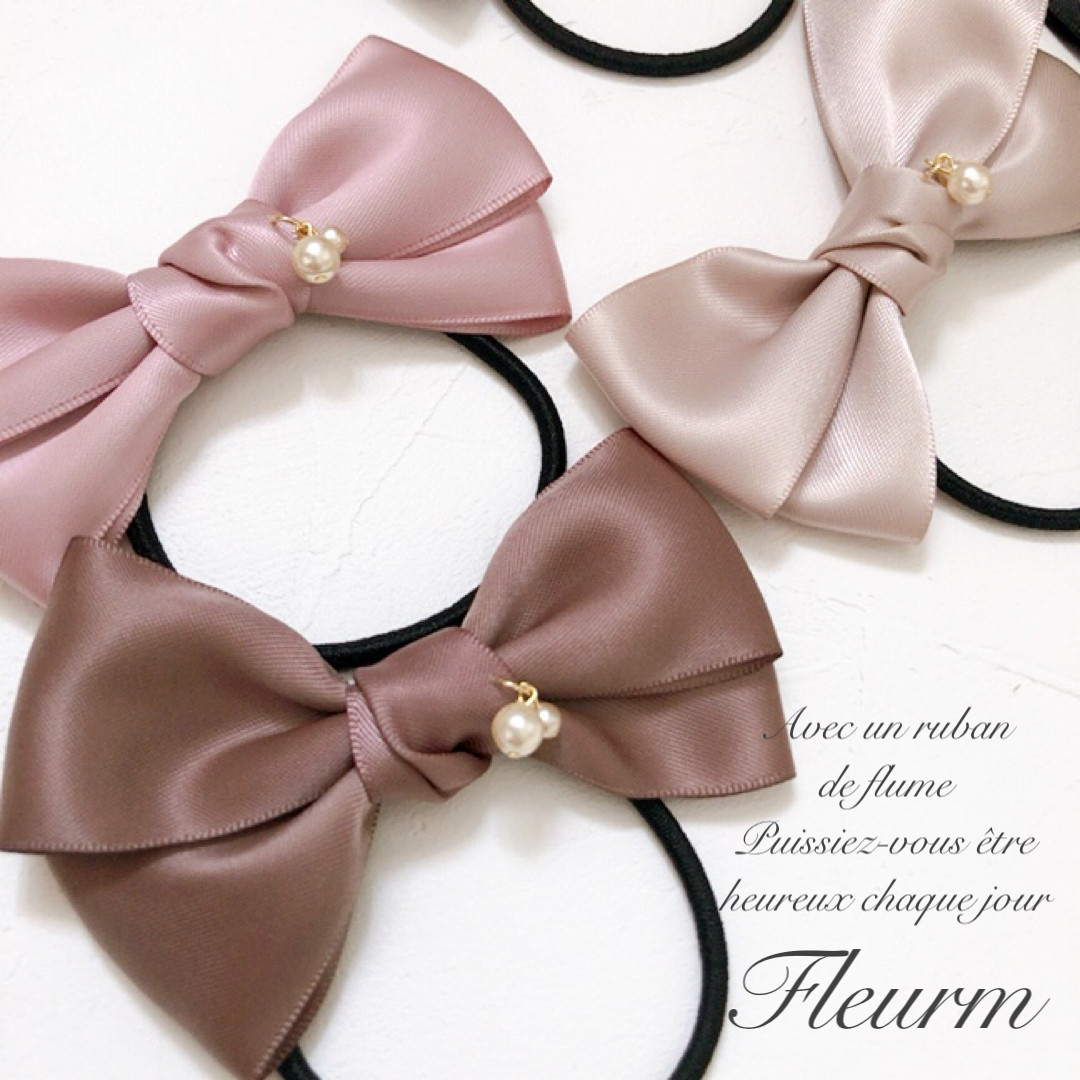 【153】 ハンドメイド　リボン　ヘアゴム