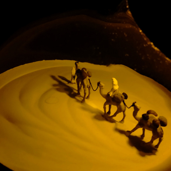 光に導かれる砂漠の旅（ラクダさんの電球テラリウム） スタンドライト