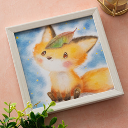 複製画】「こぎつねくん」 パステルアート 狐 キツネ きつね かわいい  