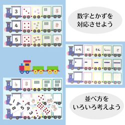 かずあそびカード★汽車に乗せよう　知育玩具　療育　手作り　教材　数字　かず　カード　発達障害　算数　 3枚目の画像