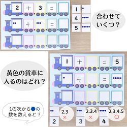 かずあそびカード★汽車に乗せよう　知育玩具　療育　手作り　教材　数字　かず　カード　発達障害　算数　 4枚目の画像