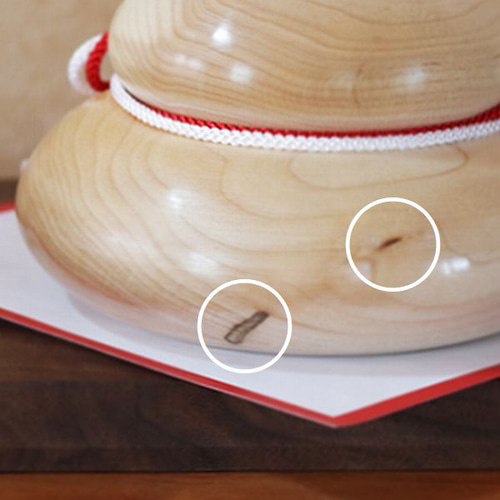 ワケあり】木の鏡餅 Sサイズ｜桐箱入り 木製 かがみもち お正月 飾り