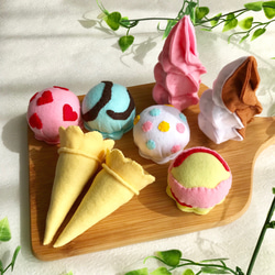 フェルトのアイスクリームセット【D】 | くるくる-かわいい