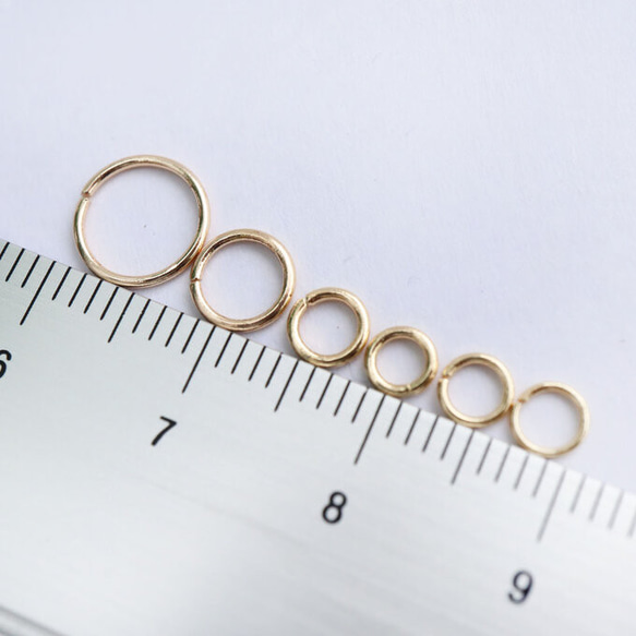 14KGF 真鍮製 丸カン 0.7ｍｍ×φ6ｍｍ 50個 3枚目の画像