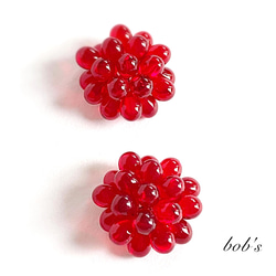 【bob's long popular】glass beads pierce/earring*シャム 3枚目の画像
