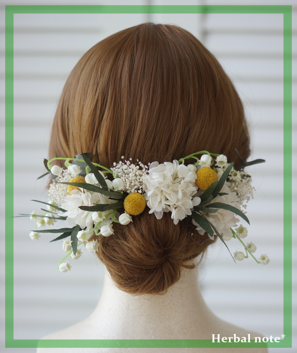 Uピン 本物の花プリザーブド 結婚式 ウエディング オリジナル 七五三 髪飾り