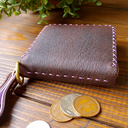 小さめのお財布　（ビターチョコ×ラベンダー） 6枚目の画像