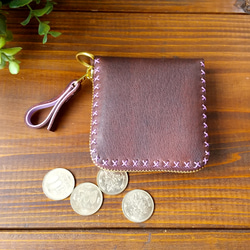 小さめのお財布　（ビターチョコ×ラベンダー） 2枚目の画像
