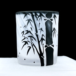 竹のロックグラス 黒　～流れ雲シリーズ～2 1枚目の画像