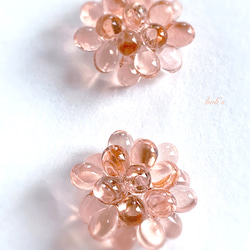 【bob's popular】glass beads pierce/earring＊rose 2枚目の画像