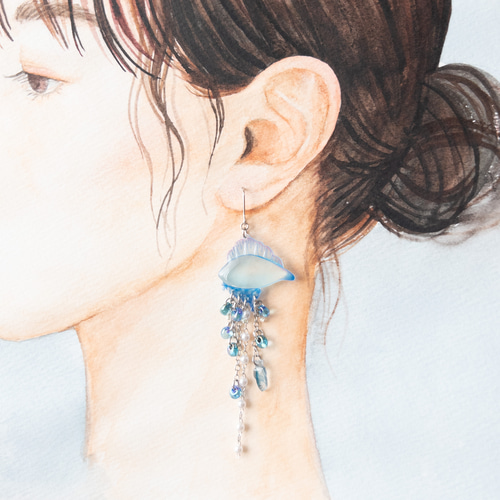 カツオノエボシ＊ピアス/イヤリング ピアス（フック・チェーン